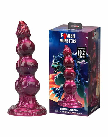 Power Monsters - Primal Beastlord - Monster Dildo - 26 cm - Rood/Roze