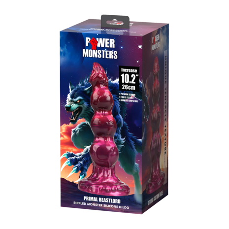 Power Monsters - Primal Beastlord - Monster Dildo - 26 cm - Rood/Roze