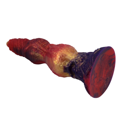 Power Monsters - Savage BeastLord - Monster Dildo - 24 cm - Oranje/Rood/Goud
