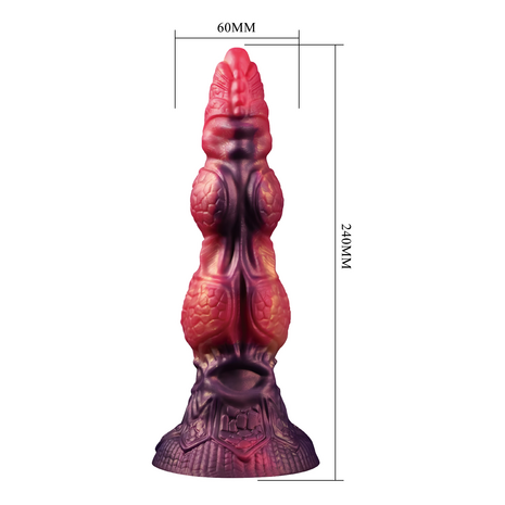 Power Monsters - Savage BeastLord - Monster Dildo - 24 cm - Oranje/Rood/Goud