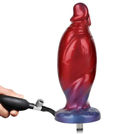 Power Monsters - Shadow Behemoth - Opblaasbare Monster Dildo - 22 cm - Rood/Blauw