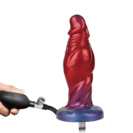 Power Monsters - Shadow Behemoth - Opblaasbare Monster Dildo - 22 cm - Rood/Blauw