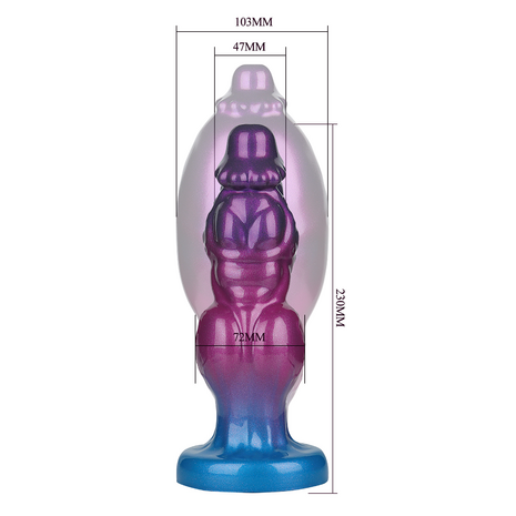 Power Monsters - Rift Titan - Opblaasbare Monster Dildo - 24 cm - Paars/Blauw