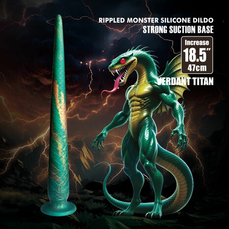 Power Monsters - Verdant Titan - Mythical Tail Dildo - Groen/Goud