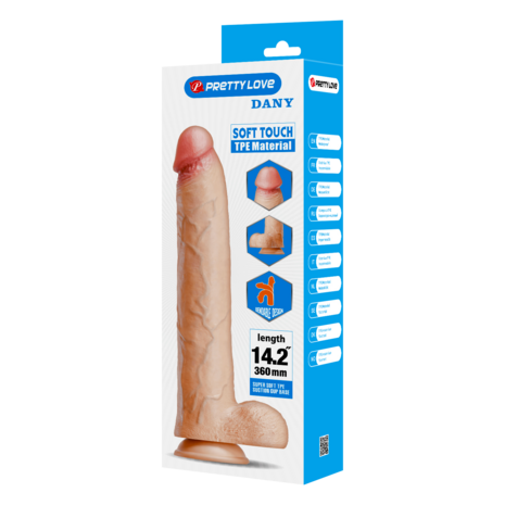 Pretty Love - Dany - Super Grote Dildo - 36 cm - Lichte Huidskleur