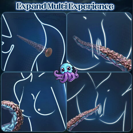 Power Monsters - Maelstrom Beastlord - Tentakel Dildo - Blauw/Paars/Goud