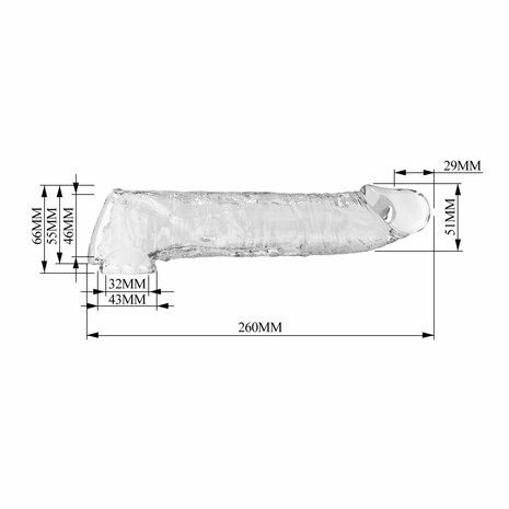Pretty Love - Verlengende Penis Sleeve - 26 cm - Transparant