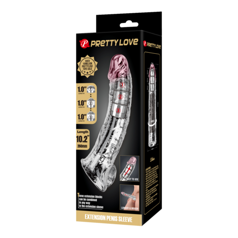 Pretty Love - Verlengende Penis Sleeve - 26 cm - Transparant