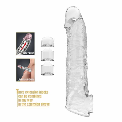 Pretty Love - Verlengende Penis Sleeve - 26 cm - Transparant
