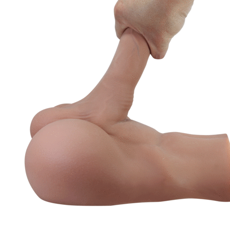 Crazy Bull - Rhyne - Masturbator met Buigzame Dildo - Lichte Huidskleur