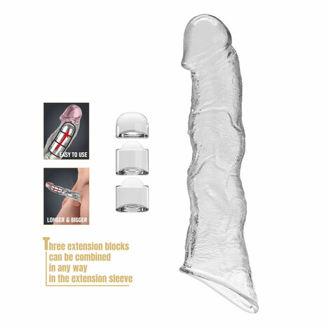 Pretty Love - Verlengende Penis Sleeve - 28 cm - Transparant