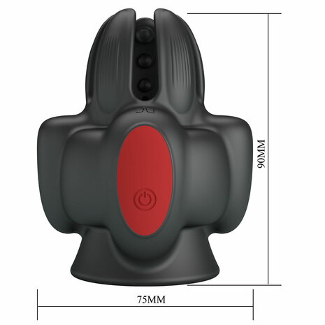 Pretty Love - Wyat - Penis Vibrator - Zwart/Rood