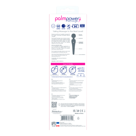 PalmPower - Recharge Wand Massager - Flexibele Kop - Blauw/Zwart
