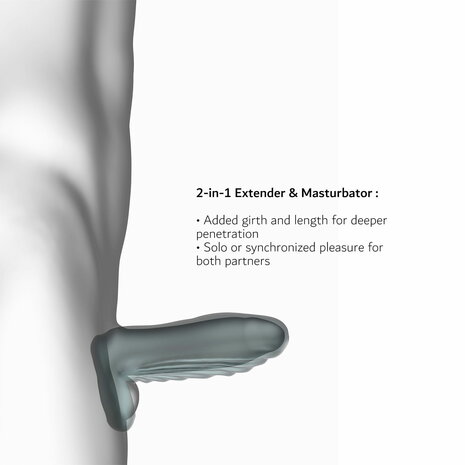 ManWan - Ryzer MAX - Penis Extender en Zachte Masturbatie Sleeve - Pine Grey
