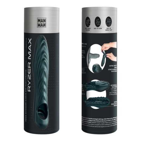 ManWan - Ryzer MAX - Penis Extender en Zachte Masturbatie Sleeve - Pine Grey