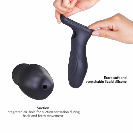 ManWan - Ryzer MAX - Penis Extender en Zachte Masturbatie Sleeve - Black Plum