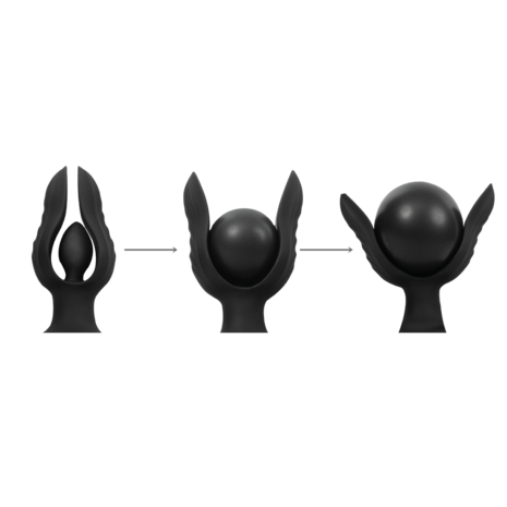 Rimba Electro Play - E-Stim Opblaasbare Anaal Plug - Bi-Polair - Zwart