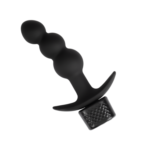 Rimba Electro Play - E-Stim Geribbelde Buttplug - Bi-Polair - Zwart