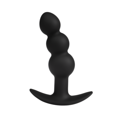 Rimba Electro Play - E-Stim Geribbelde Buttplug - Bi-Polair - Zwart