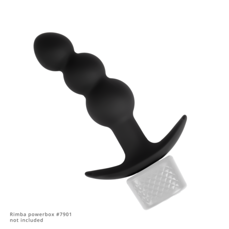 Rimba Electro Play - E-Stim Geribbelde Buttplug - Bi-Polair - Zwart