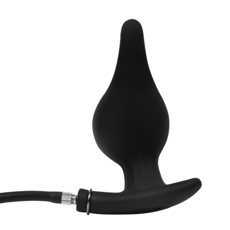 Rimba Electro Play - E-Stim Opblaasbare Anaal Plug - Bi-Polair - Zwart