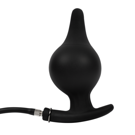 Rimba Electro Play - E-Stim Opblaasbare Anaal Plug - Bi-Polair - Zwart