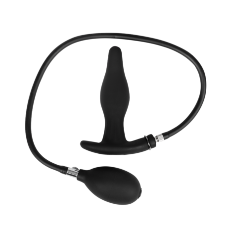 Rimba Electro Play - E-Stim Opblaasbare Anaal Plug - Bi-Polair - Zwart