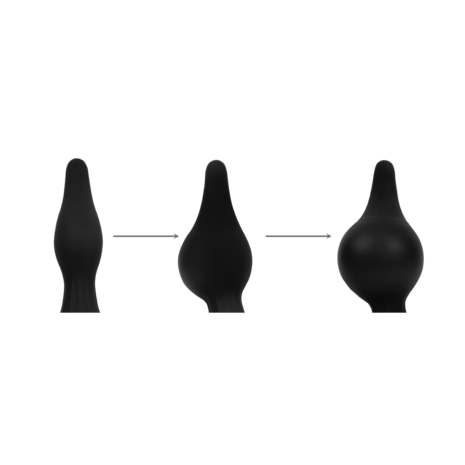 Rimba Electro Play - E-Stim Opblaasbare Anaal Plug - Bi-Polair - Zwart