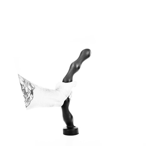 All Black - Lange Geribbelde Buttplug - 32 cm - Zwart