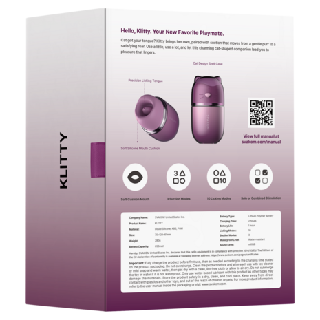 Svakom - Klitty - Likkende & Zuigende Clitoris Stimulator - Dusty Lavender