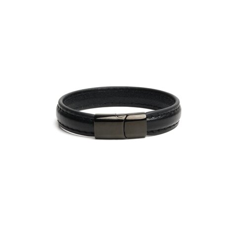 665 - Lederen Armband en Cockring - 2 in 1 - Zwarte Magnetische Sluiting