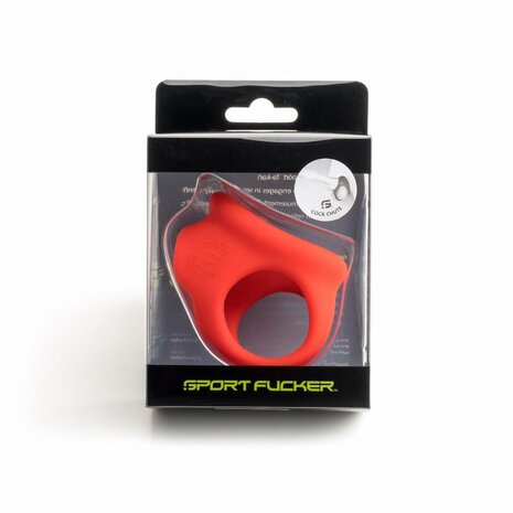 Sport Fucker - Cock Chute - Rekbare Cockring en Ballenspreider - Liquid Siliconen - Rood