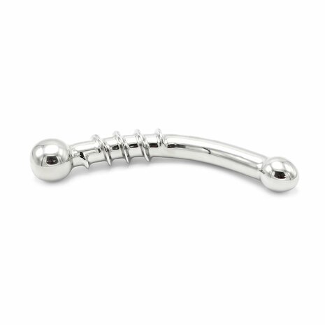 Kiotos - Curve Steel Dildo Twisted - Dildo met Ribbels - RVS