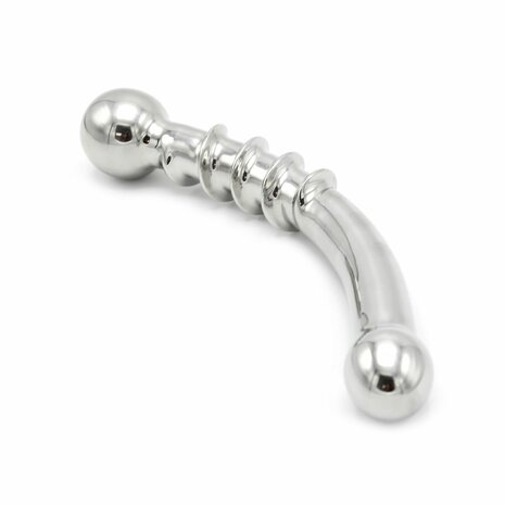Kiotos - Curve Steel Dildo Twisted - Dildo met Ribbels - RVS