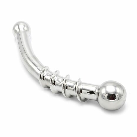 Kiotos - Curve Steel Dildo Twisted - Dildo met Ribbels - RVS