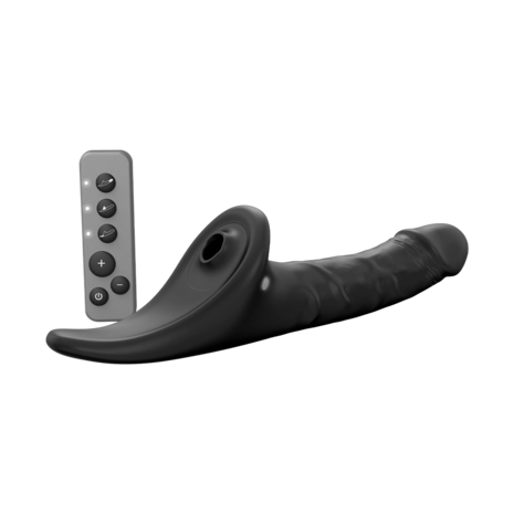 Strap-On-Me - Multi Orgasm Realistische Dildo - Strapless Strap-on met Flapper Technologie - Zwart - Large