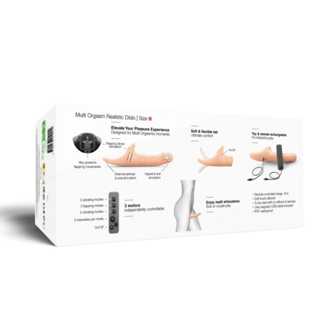 Strap-On-Me - Multi Orgasm Realistische Dildo - Strapless Strap-on met Flapper Technologie - Lichte Huidskleur - Medium