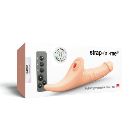 Strap-On-Me - Multi Orgasm Realistische Dildo - Strapless Strap-on met Flapper Technologie - Lichte Huidskleur - Medium
