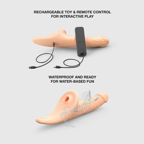 Strap-On-Me - Multi Orgasm Realistische Dildo - Strapless Strap-on met Flapper Technologie - Lichte Huidskleur - Medium