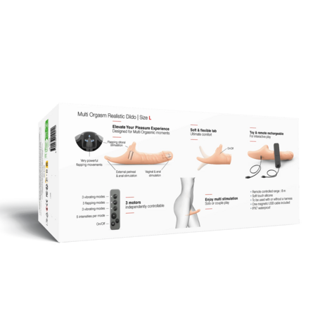 Strap-On-Me - Multi Orgasm Realistische Dildo - Strapless Strap-on met Flapper Technologie - Lichte Huidskleur - Large