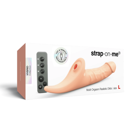 Strap-On-Me - Multi Orgasm Realistische Dildo - Strapless Strap-on met Flapper Technologie - Lichte Huidskleur - Large