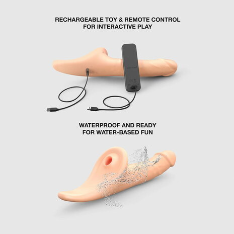 Strap-On-Me - Multi Orgasm Realistische Dildo - Strapless Strap-on met Flapper Technologie - Lichte Huidskleur - Large