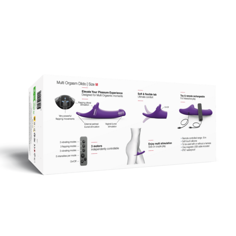 Strap-On-Me - Multi Orgasm Dildo - Strapless Strap-on met Luchtdruk Stimulatie - Paars - Medium