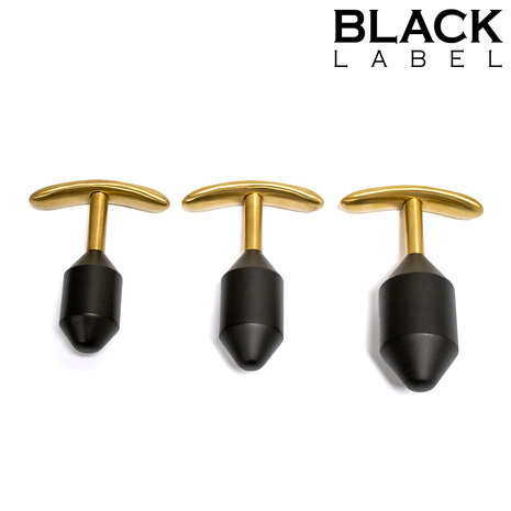 Black Label - Diamond Verzwaarde Buttplug - Metaal - Zwart/Goud - Large