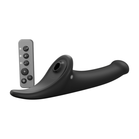 Strap-On-Me - Multi Orgasm Dildo - Strapless Strap-on met Luchtdruk Stimulatie - Zwart - Medium