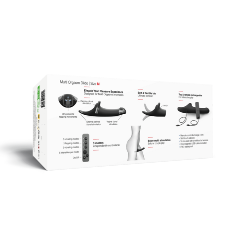 Strap-On-Me - Multi Orgasm Dildo - Strapless Strap-on met Luchtdruk Stimulatie - Zwart - Medium