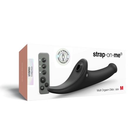 Strap-On-Me - Multi Orgasm Dildo - Strapless Strap-on met Luchtdruk Stimulatie - Zwart - Medium