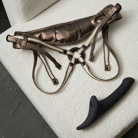 Strap-On-Me - Multi Orgasm Dildo - Strapless Strap-on met Luchtdruk Stimulatie - Zwart - Medium