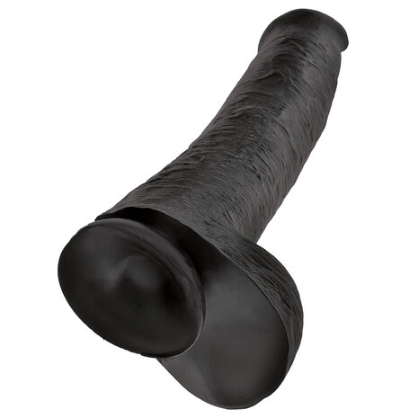 Pipedream King Cock - Zwarte Dildo met Scrotum - 38 cm - Zwart