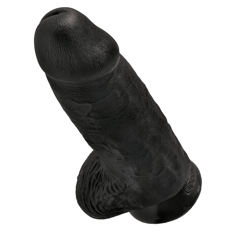 Pipedream King Cock - Zwarte Extra Dikke Dildo met Scrotum - 23 cm - Zwart